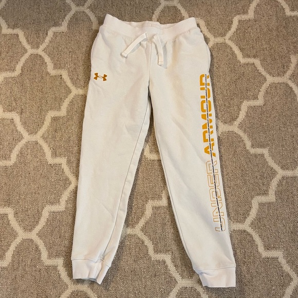 Under Armour youth Small white sweatpants - Picture 1 of 2